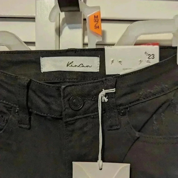 KanCan women's black distressed patch worked jeans size 0/23 - Picture 4 of 7